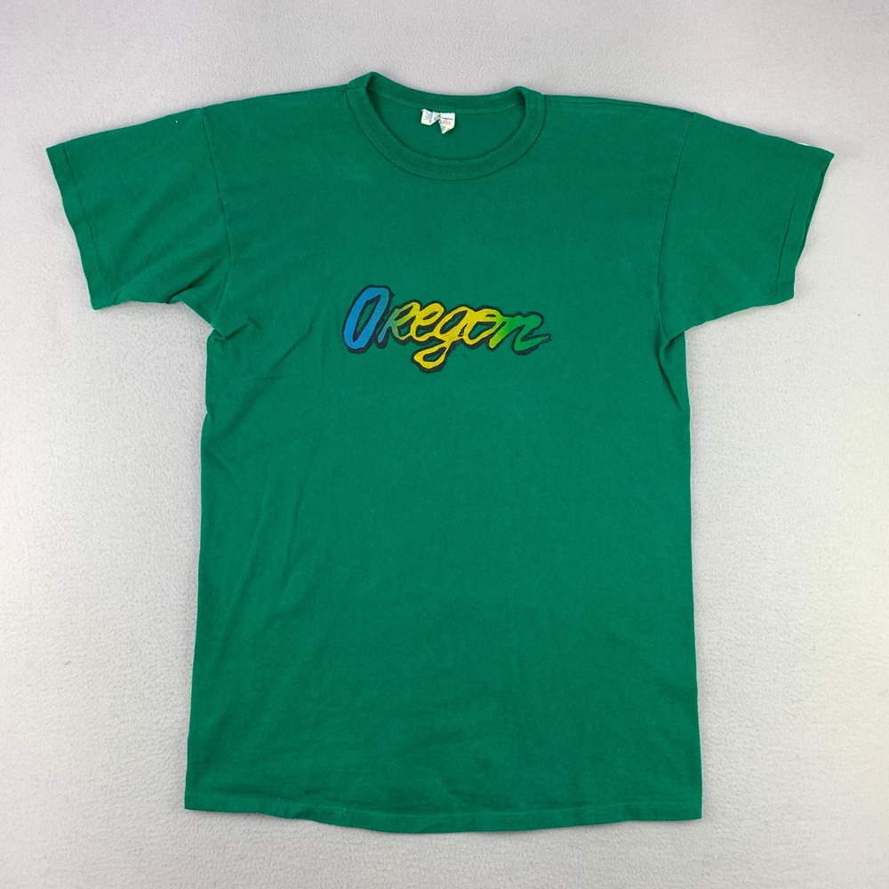 Vintage 80s Champion Oregon T-Shirt‎ Mens XL Green USA Single Stitch Collegiate